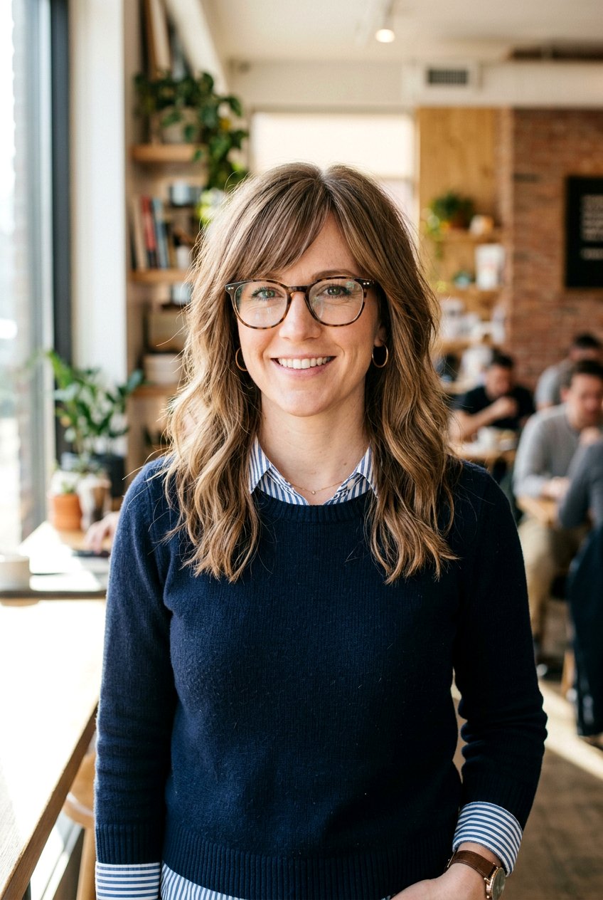 Medium Shag With Long Bangs And Glasses - 20 medium shag for women with glasses - 20 medium shag for women with glasses