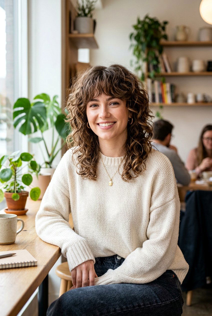 Medium Shag With Loose Perm Curls - 20 loose perm for medium hair - 20 loose perm for medium hair