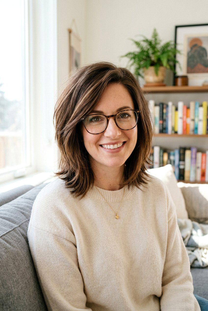 Medium Shag With Side Part And Glasses - 20 medium shag for women with glasses - 20 medium shag for women with glasses