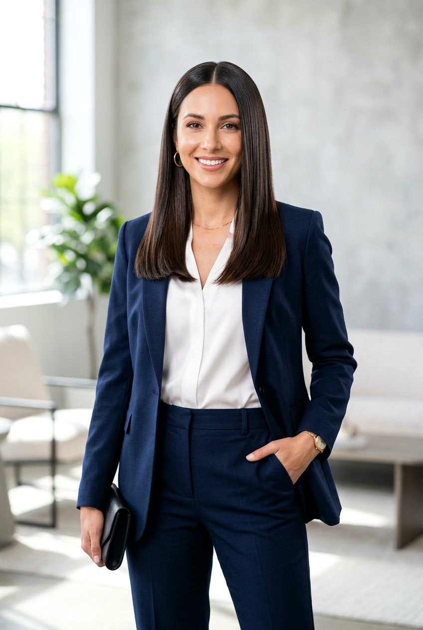 Medium Sleek Straight Hair - 20 medium hairstyle ideas for women - 20 medium hairstyle ideas for women