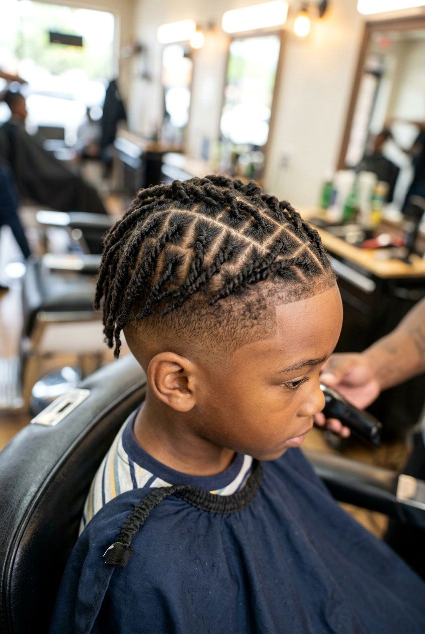 Medium Starter Locs with Temple Fade and Line Up - 20 boys starter loc styles with taper fade - 20 boys starter loc styles with taper fade