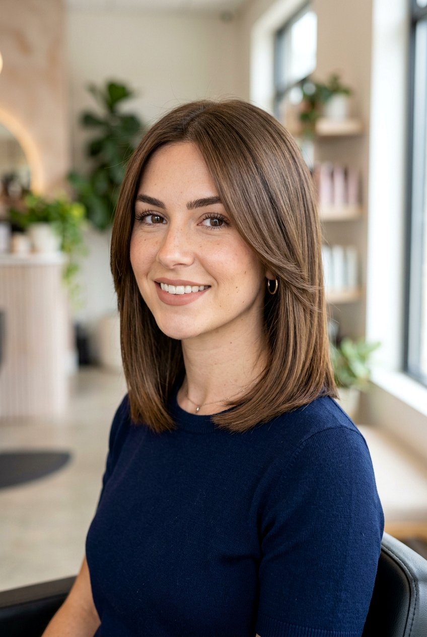 Medium Straight Bob with Face Framing Layers for Heart Shaped Face - 20 medium haircut for heart shaped face women - 20 medium haircut for heart shaped face women