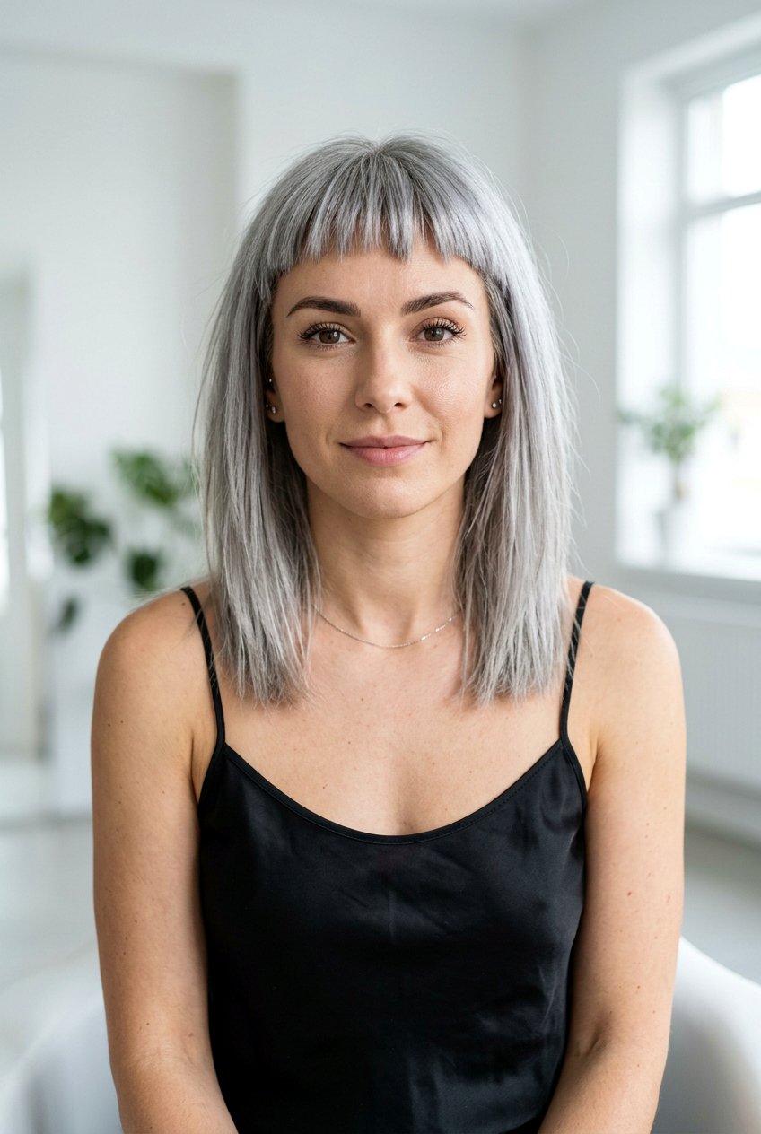 Medium Straight Hair With Choppy Blunt Fringe - 20 blunt fringe for medium straight hair - 20 blunt fringe for medium straight hair