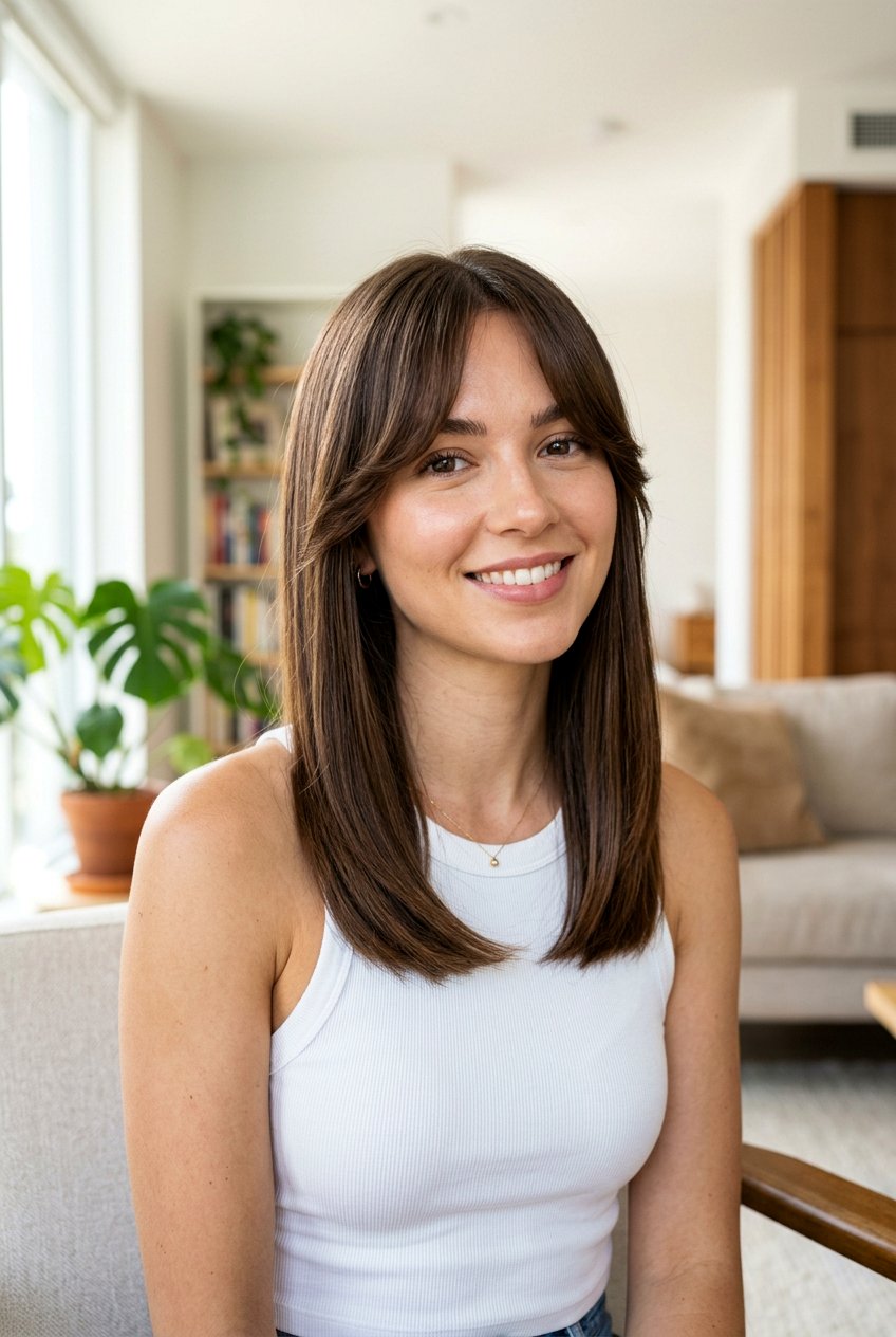 Medium Straight Hair With Curtain Bangs - 20 medium hair with curtain bangs - 20 medium hair with curtain bangs