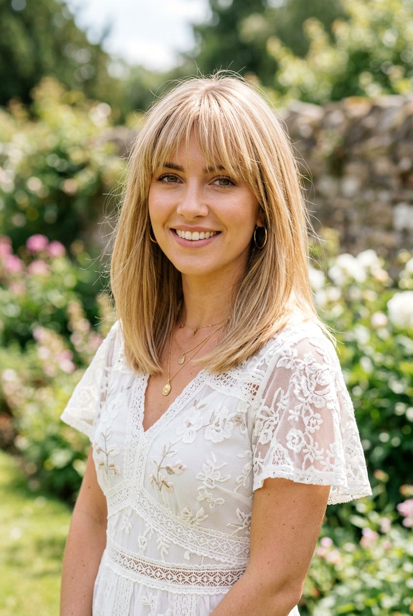 Medium Straight Hair With Feathered Blunt Fringe - 20 blunt fringe for medium straight hair - 20 blunt fringe for medium straight hair