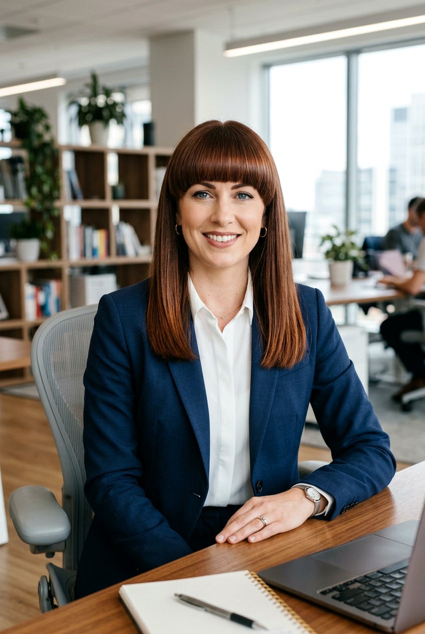 Medium Straight Hair With Rounded Fringe - 20 blunt fringe for medium straight hair - 20 blunt fringe for medium straight hair