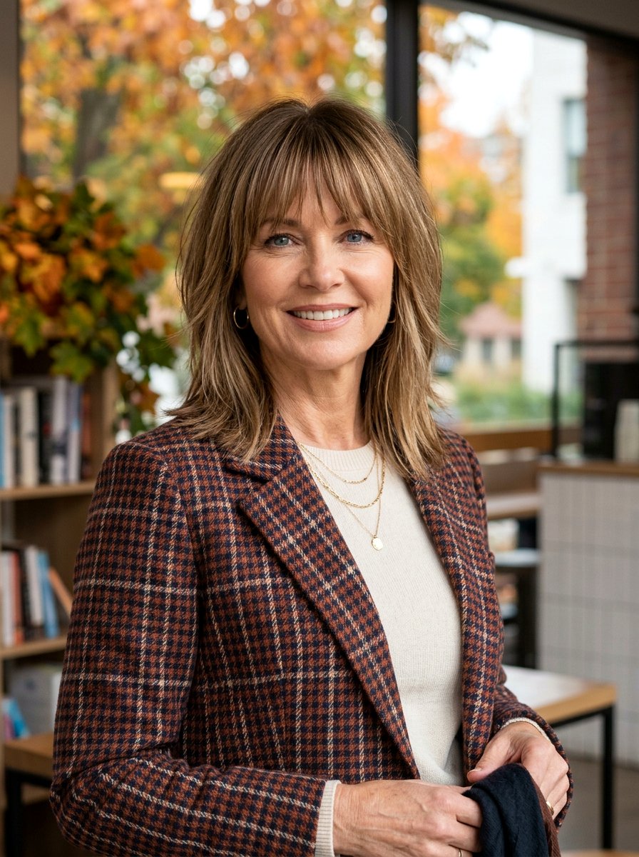 Medium Straight Shag With Bangs - 20 straight shag haircut for women over 50 - 20 straight shag haircut for women over 50