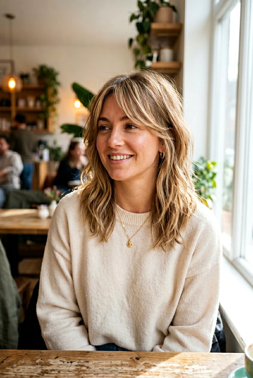 Medium Textured Haircut With Side Fringe - 20 medium haircut with side fringe - 20 medium haircut with side fringe