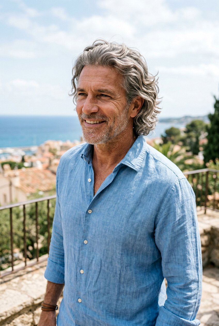 Medium Wavy Gray Haircut - 20 men haircut ideas for gray hair - 20 men haircut ideas for gray hair