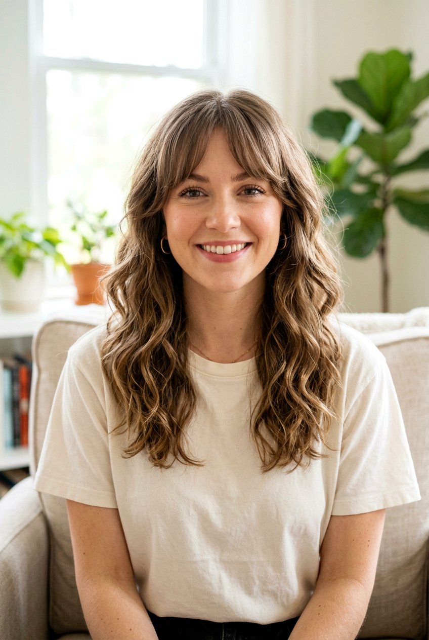Medium Wavy Hair With Curtain Bangs - 20 medium hair with curtain bangs - 20 medium hair with curtain bangs