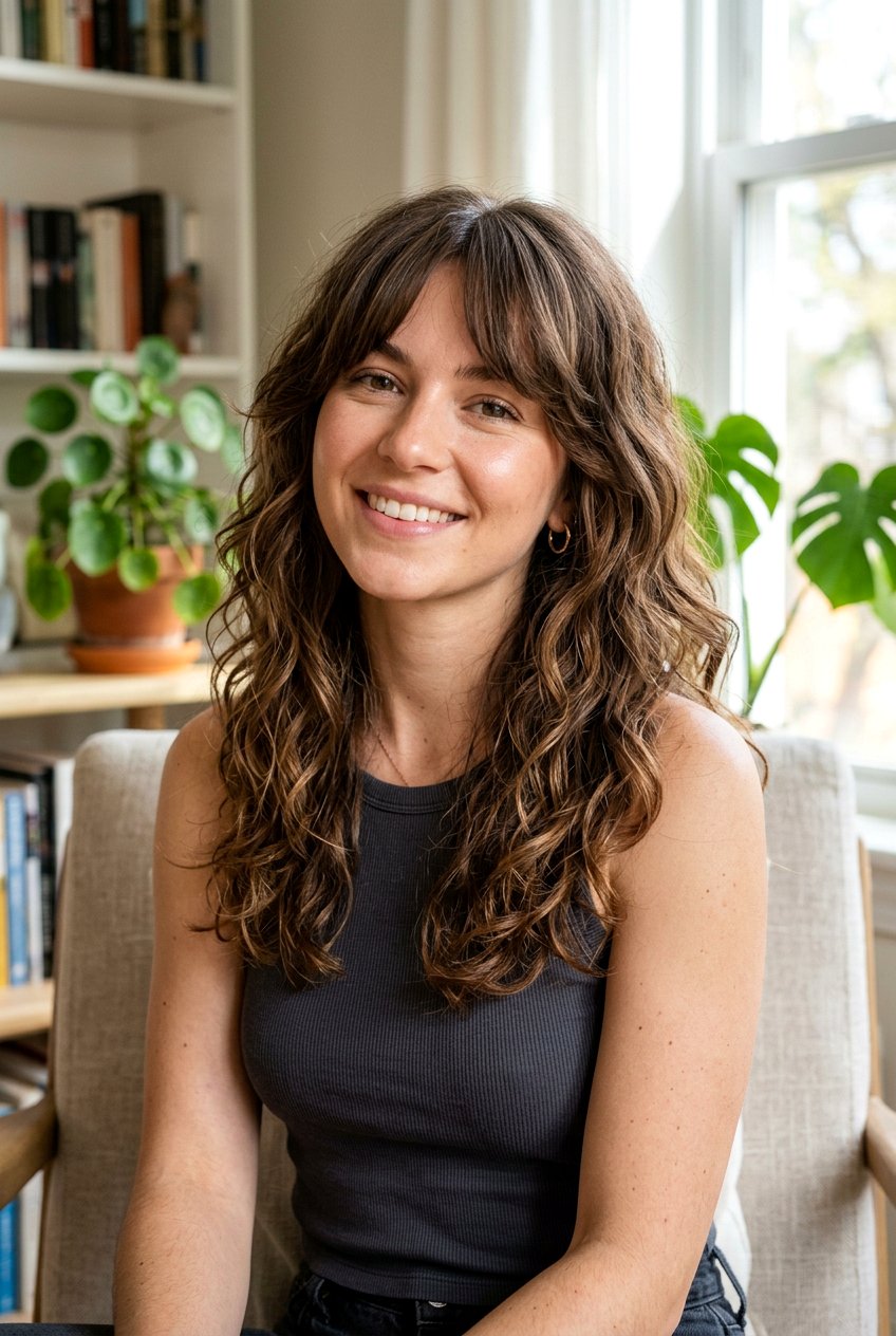 Medium Wavy Hair With Long Bangs - 20 medium wavy haircut with bangs - 20 medium wavy haircut with bangs