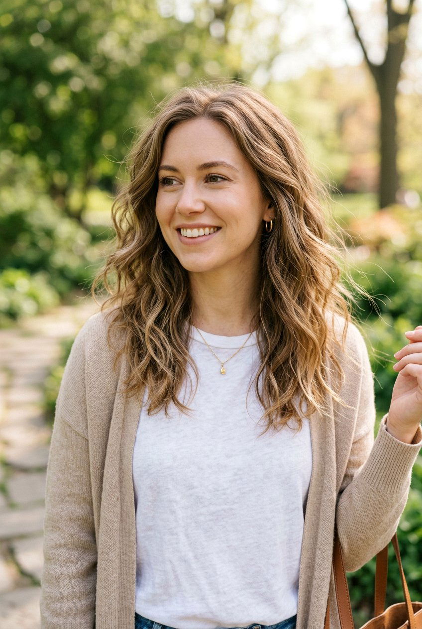 Medium Wavy Hair With Wispy Ends - 20 low maintenance wavy haircut - 20 low maintenance wavy haircut