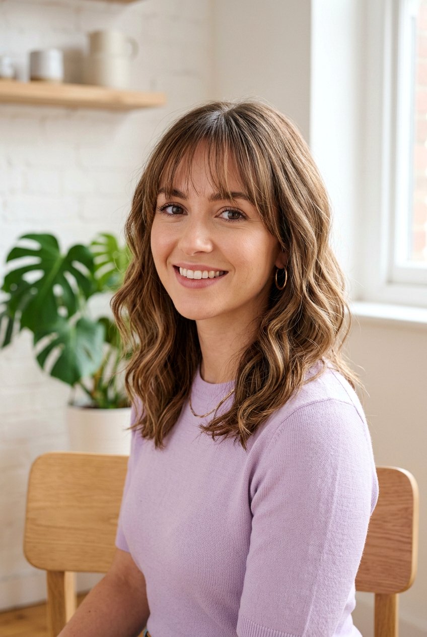 Medium Wavy Haircut With Thin Bangs - 20 medium wavy haircut with bangs - 20 medium wavy haircut with bangs