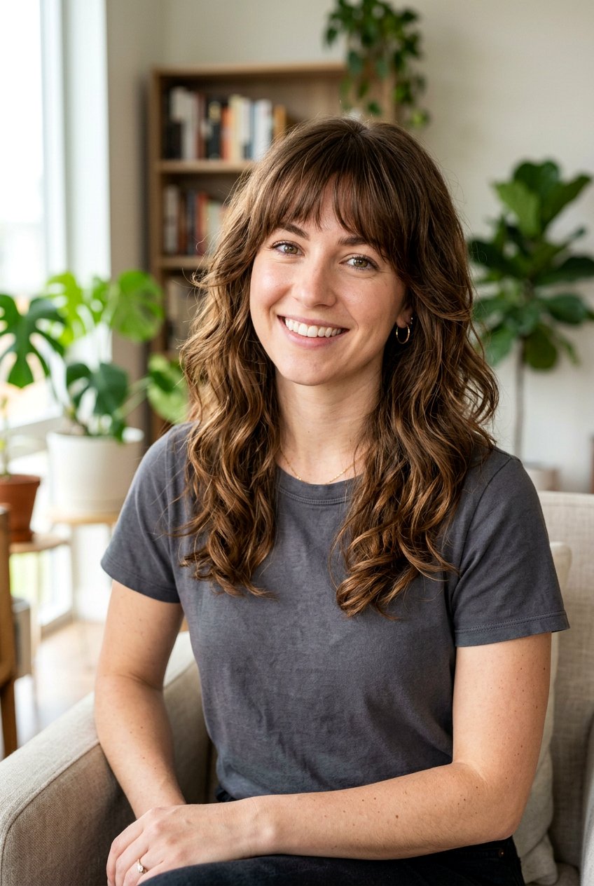 Medium Wavy Layered Haircut With Bangs - 20 medium wavy haircut with bangs - 20 medium wavy haircut with bangs