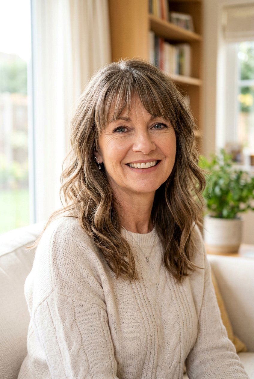 Medium Wavy Layers With Feathered Bangs - 20 medium haircut for women over 50 with bangs - 20 medium haircut for women over 50 with bangs