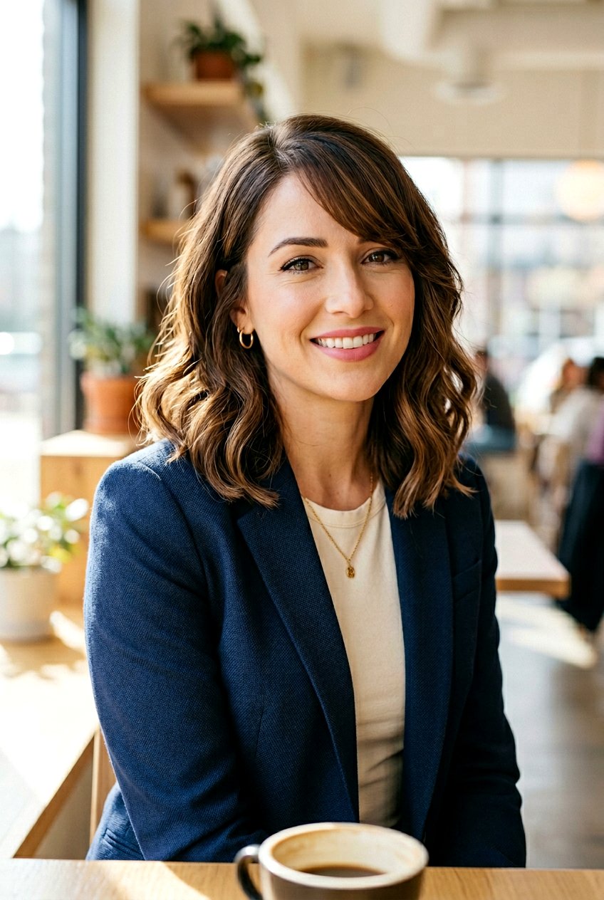 Medium Wavy Lob With Side Swept Bangs - 20 medium wavy haircut with bangs - 20 medium wavy haircut with bangs