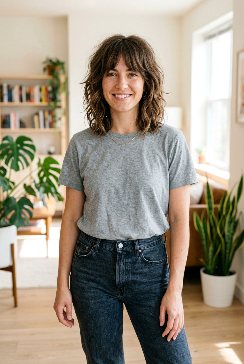 Medium Wavy Shag Haircut With Bangs - 20 medium wavy haircut with bangs - 20 medium wavy haircut with bangs