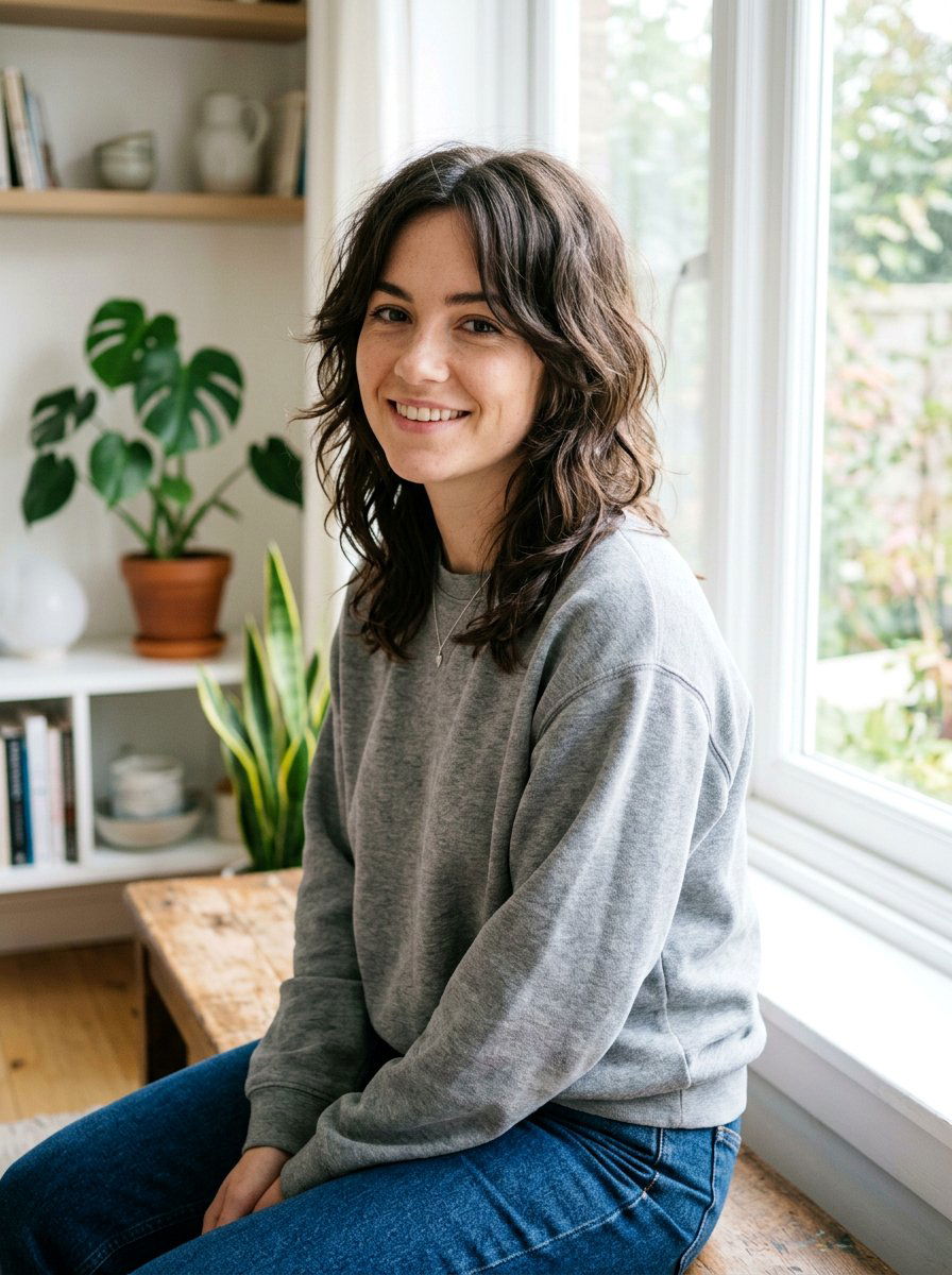 Medium Wavy Wolf Cut With Minimal Styling - 20 wavy wolf cut for medium hair - 20 wavy wolf cut for medium hair