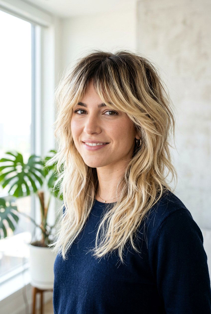 Medium Wolf Cut With Blonde Highlights - 20 medium wolf cut - 20 medium wolf cut