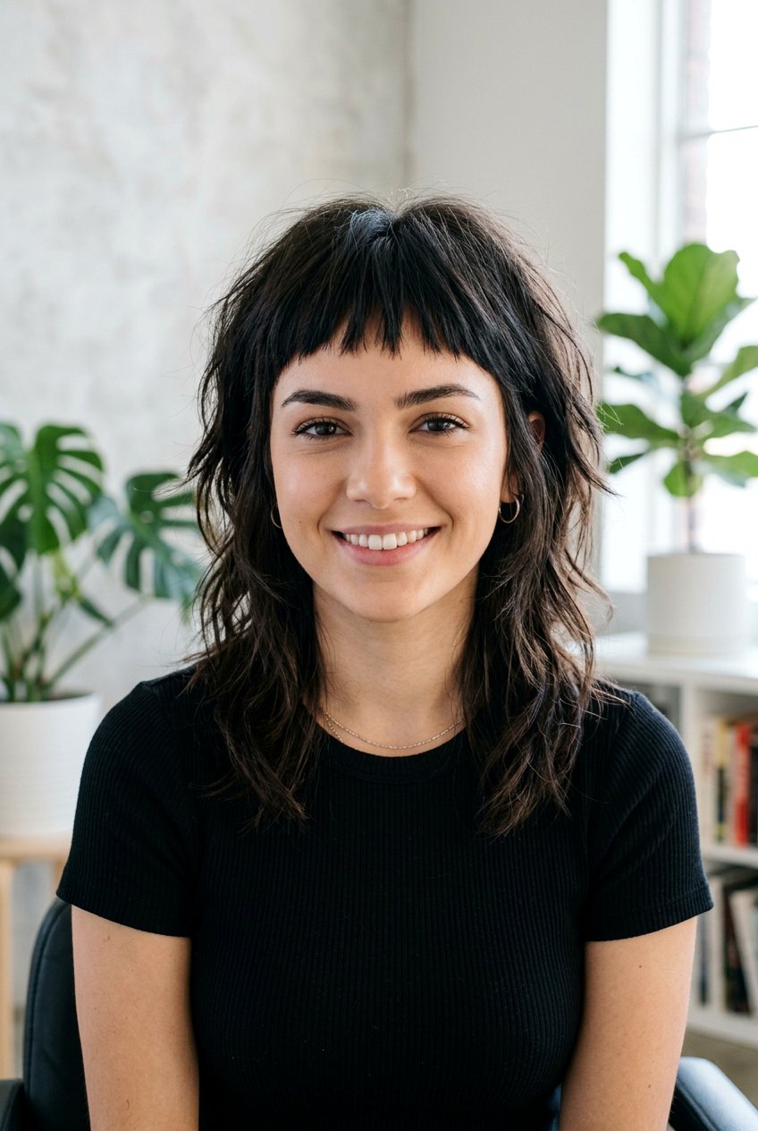 Medium Wolf Cut With Micro Bangs - 20 medium wolf cut - 20 medium wolf cut