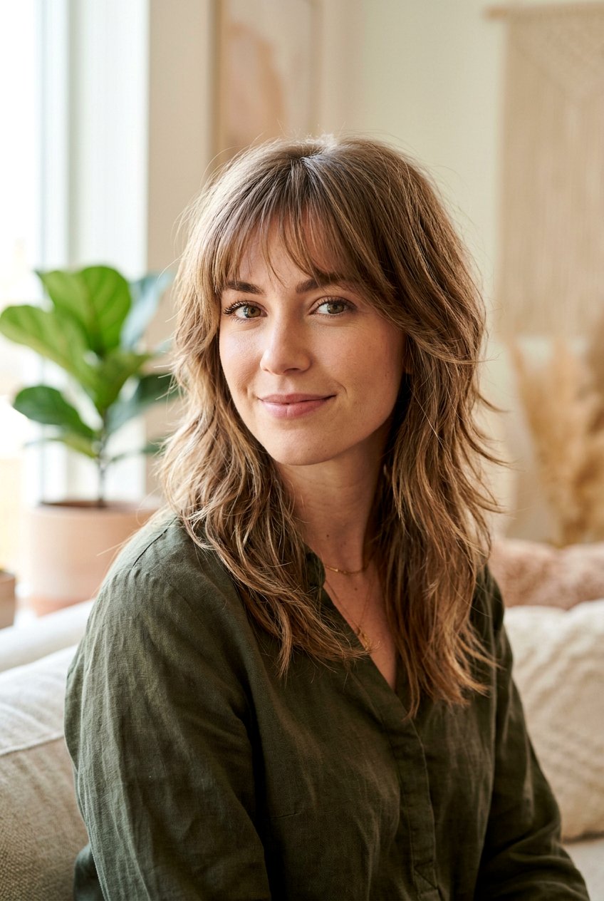 Medium Wolf Cut With Wispy Bangs - 20 medium wolf cut - 20 medium wolf cut