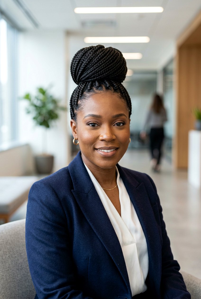 Medium box braids bun - 20 medium box braids hairstyles - 20 medium box braids hairstyles