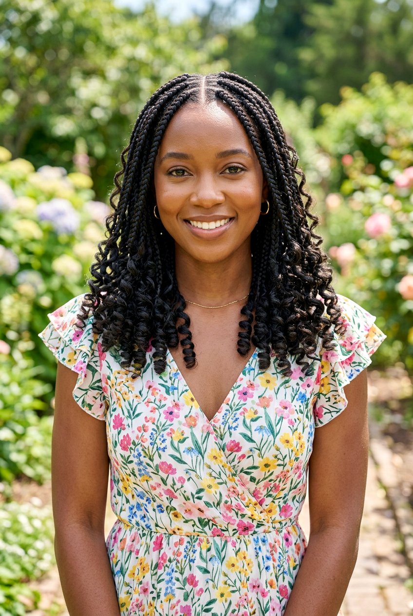 Medium box braids with curly ends - 20 medium box braids hairstyles - 20 medium box braids hairstyles