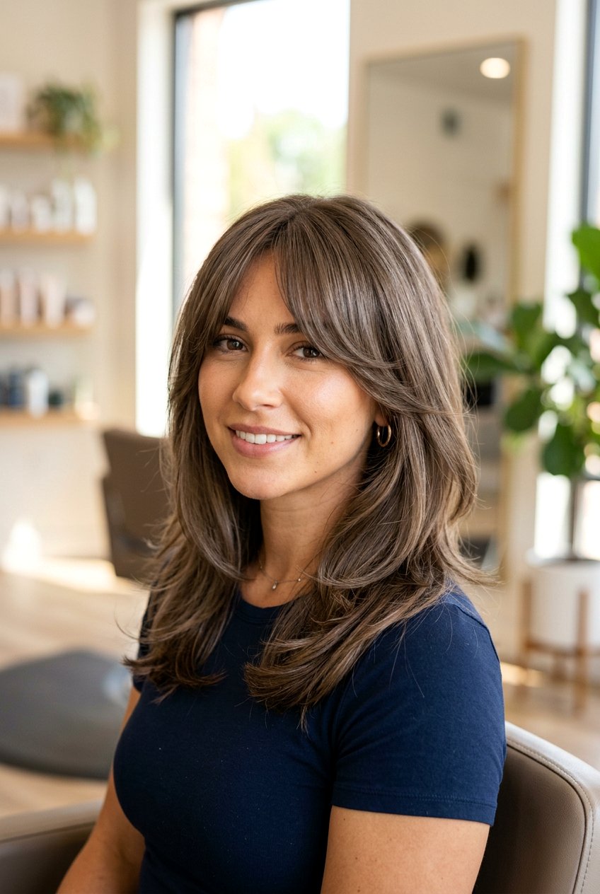 Medium layers with curtain bangs - 20 curtain bangs with layers - 20 curtain bangs with layers