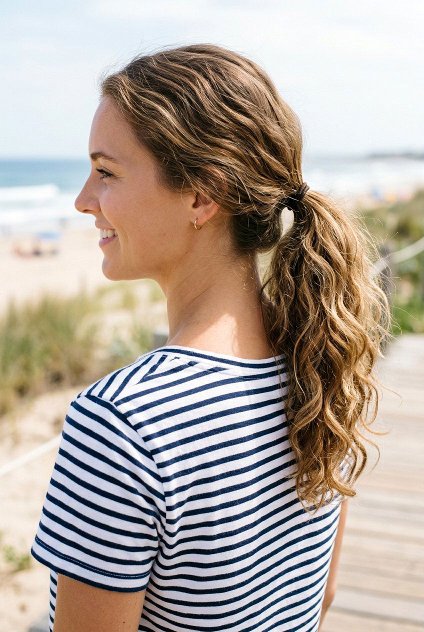 Medium length beach waves ponytail - 20 beach waves ponytail hairstyle - 20 beach waves ponytail hairstyle