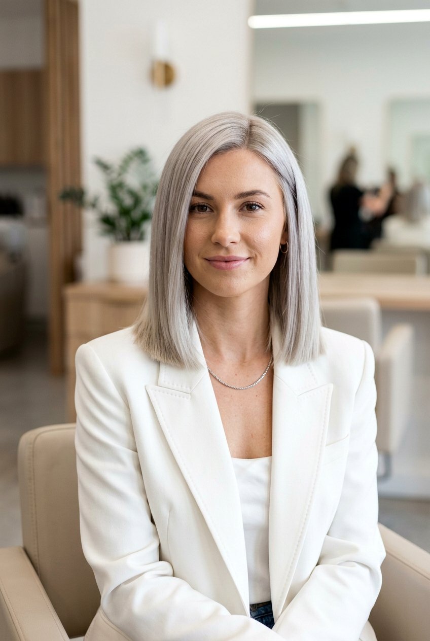 Medium length blunt cut for bleached hair - 20 blunt cut for damaged ends - 20 blunt cut for damaged ends