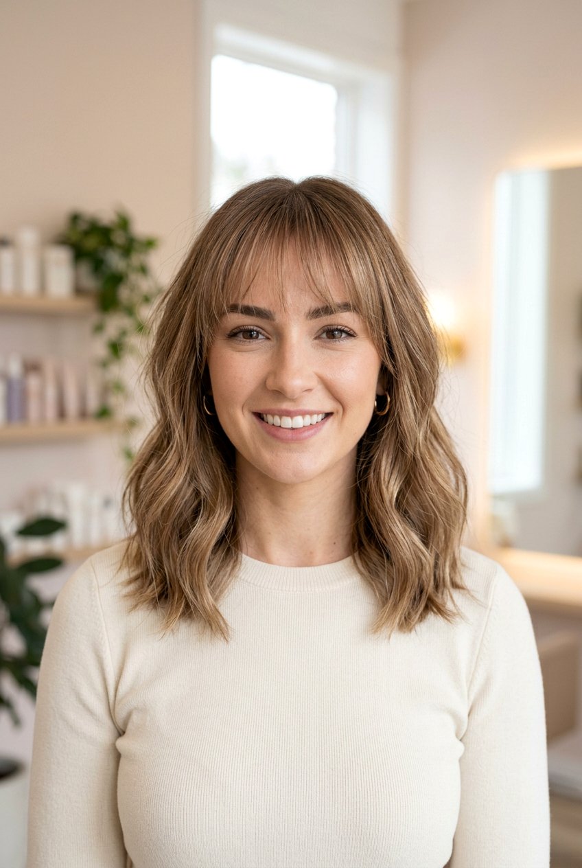 Medium length hair with wispy bangs - 20 wispy bangs haircut - 20 wispy bangs haircut