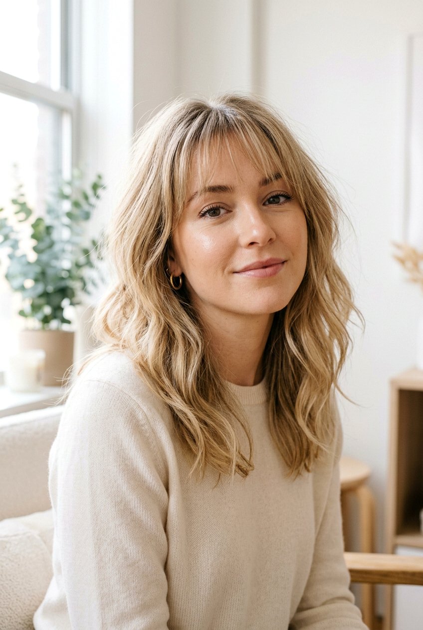 Medium length hair with wispy bangs - 20 medium length hairstyles for women - 20 medium length hairstyles for women