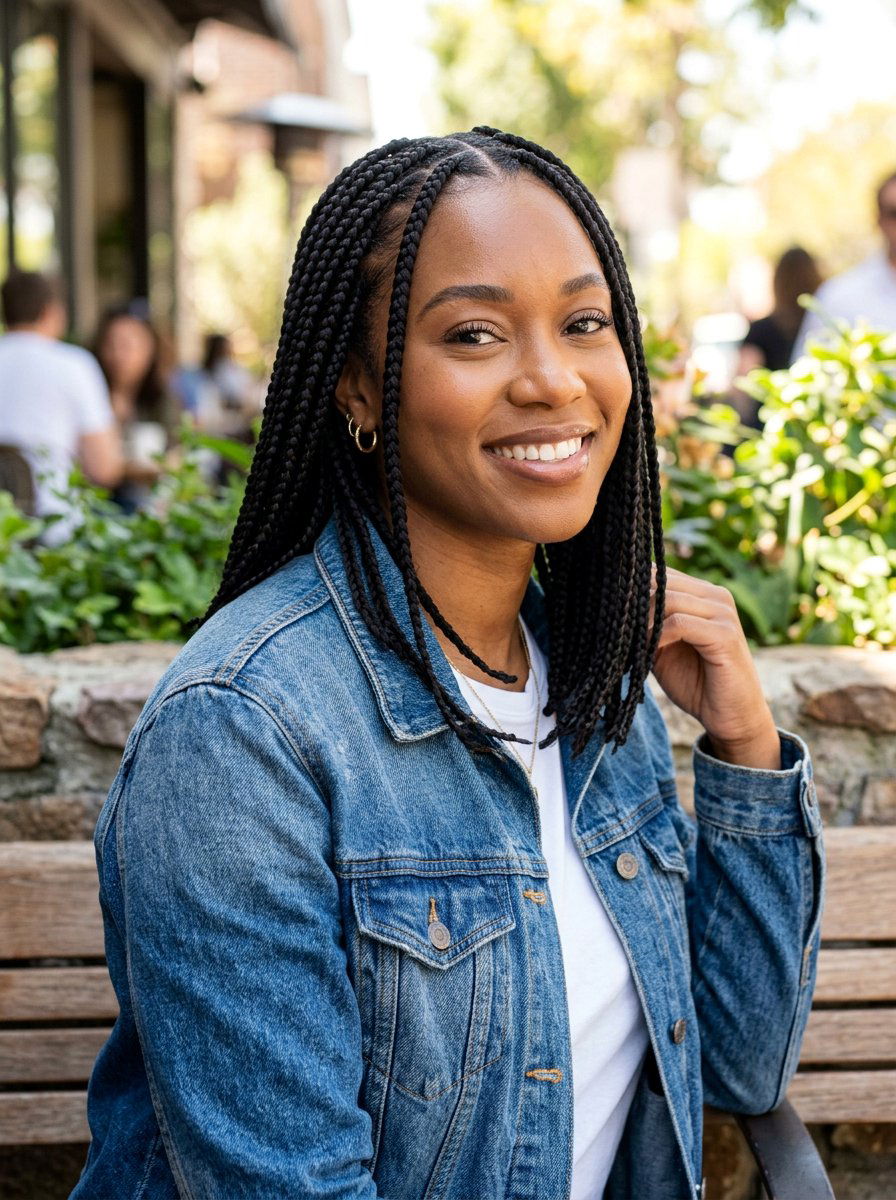 Medium shoulder length knotless braids - 20 shoulder length knotless braids - 20 shoulder length knotless braids