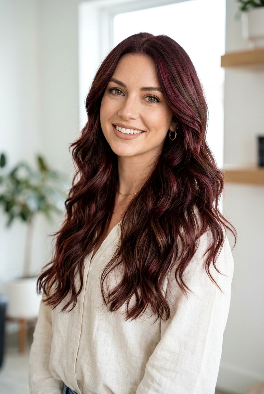 Merlot Hair Color With Chocolate Brown Lowlights - 20 merlot hair color ideas - 20 merlot hair color ideas