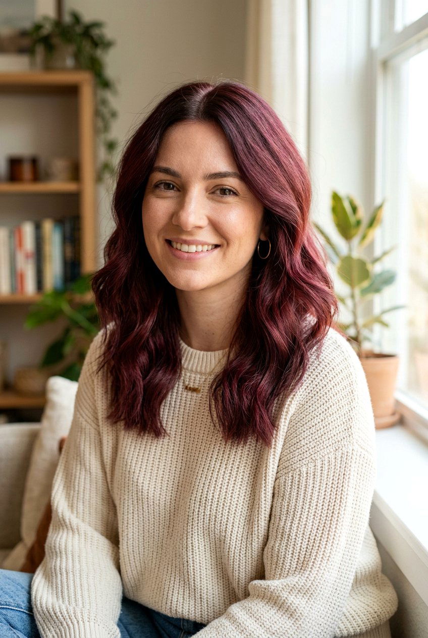 Merlot Hair Color With Shadow Root - 20 merlot hair color ideas - 20 merlot hair color ideas