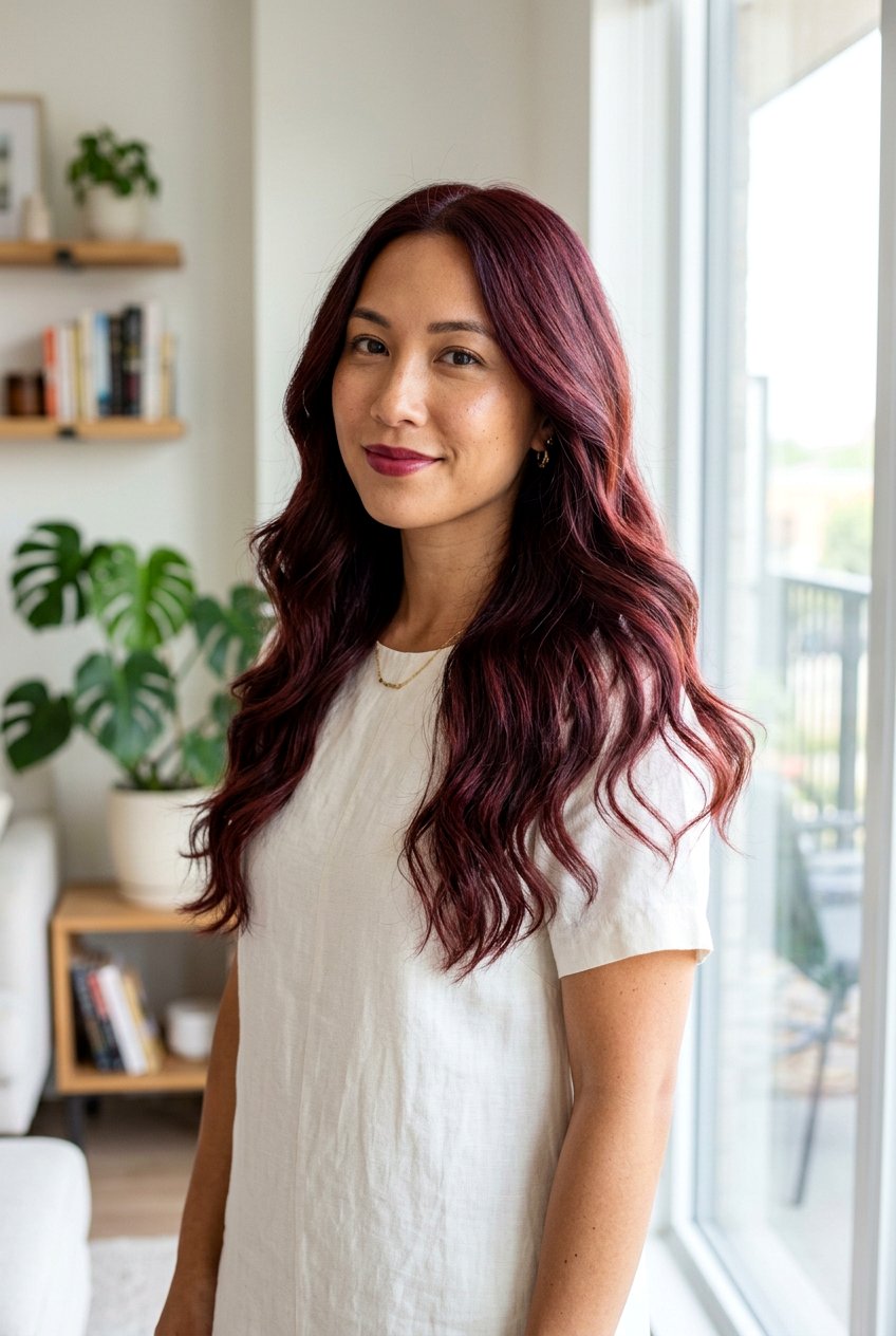 Merlot Hair Color With Subtle Burgundy Blend - 20 merlot hair color ideas - 20 merlot hair color ideas