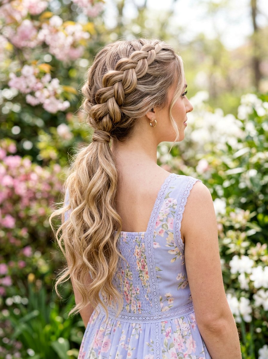 Mermaid Braid Ponytail - 20 prom ponytail with braid - 20 prom ponytail with braid