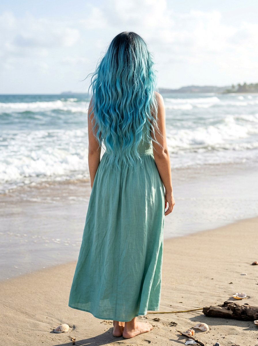 Mermaid Layers on Waist Length Hair - 20 waist length layered haircut - 20 waist length layered haircut