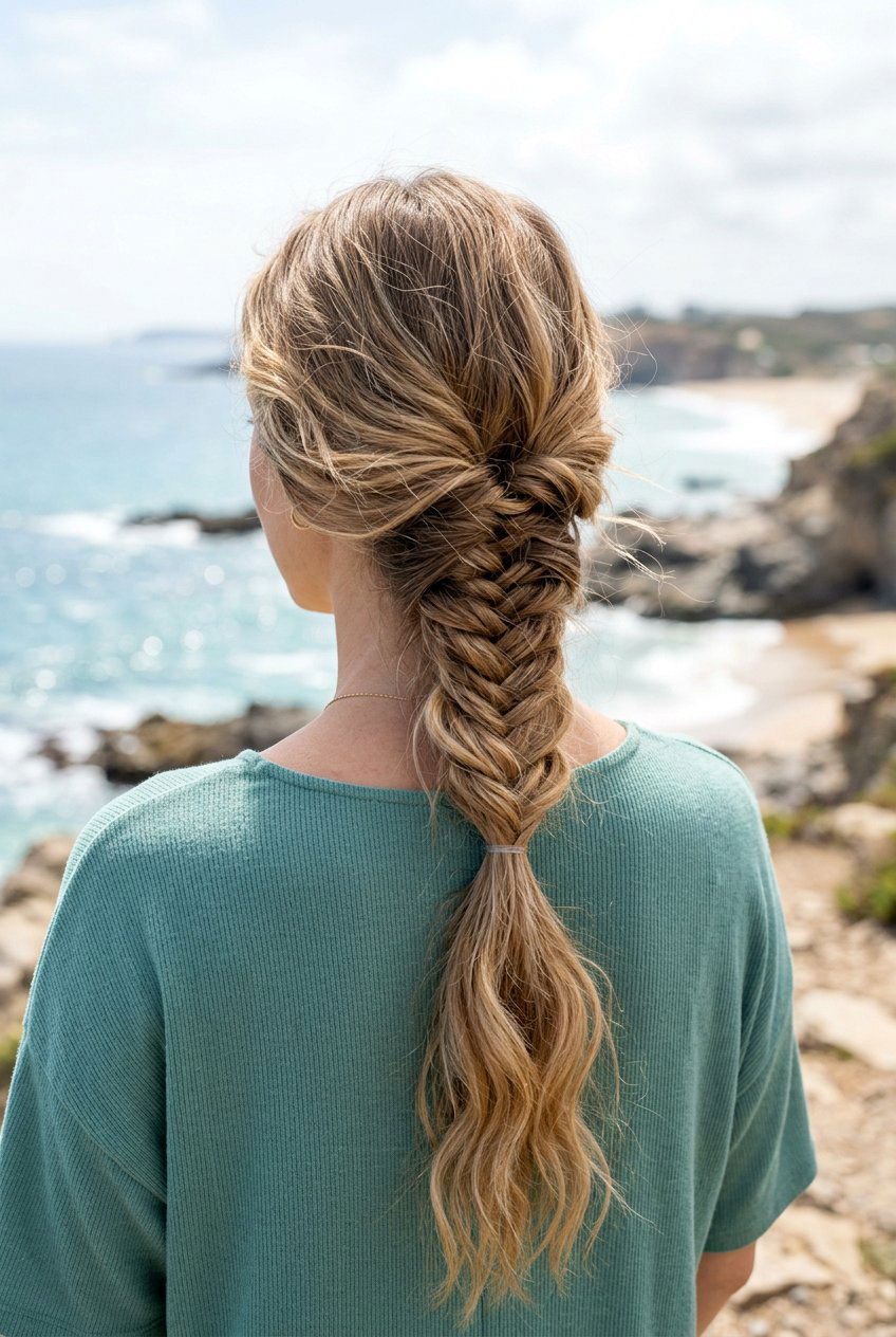 Mermaid Loose Fishtail Braid - 20 beach hairstyle with loose fishtail braid - 20 beach hairstyle with loose fishtail braid