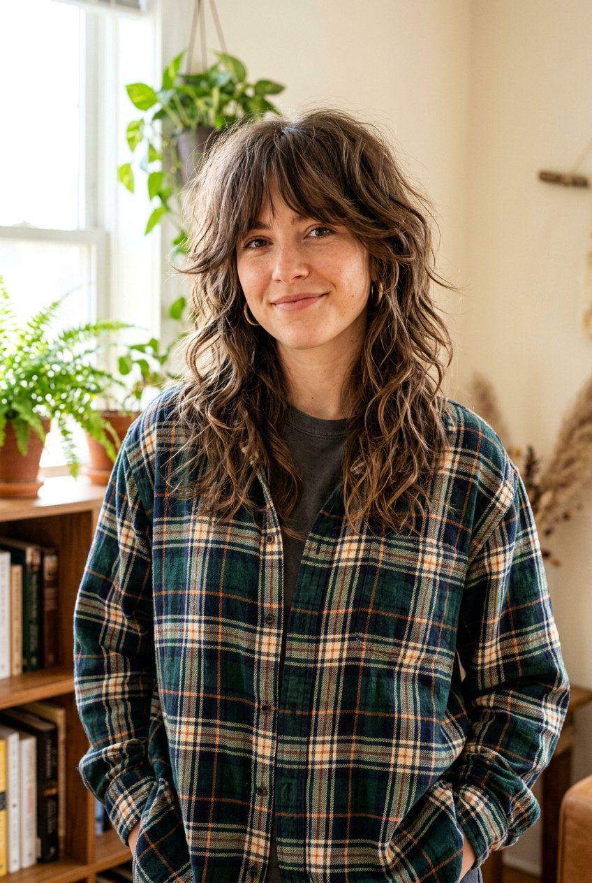 Messy Airy Wolf Cut With Curtain Bangs - 20 airy wolf cut with curtain bangs - 20 airy wolf cut with curtain bangs