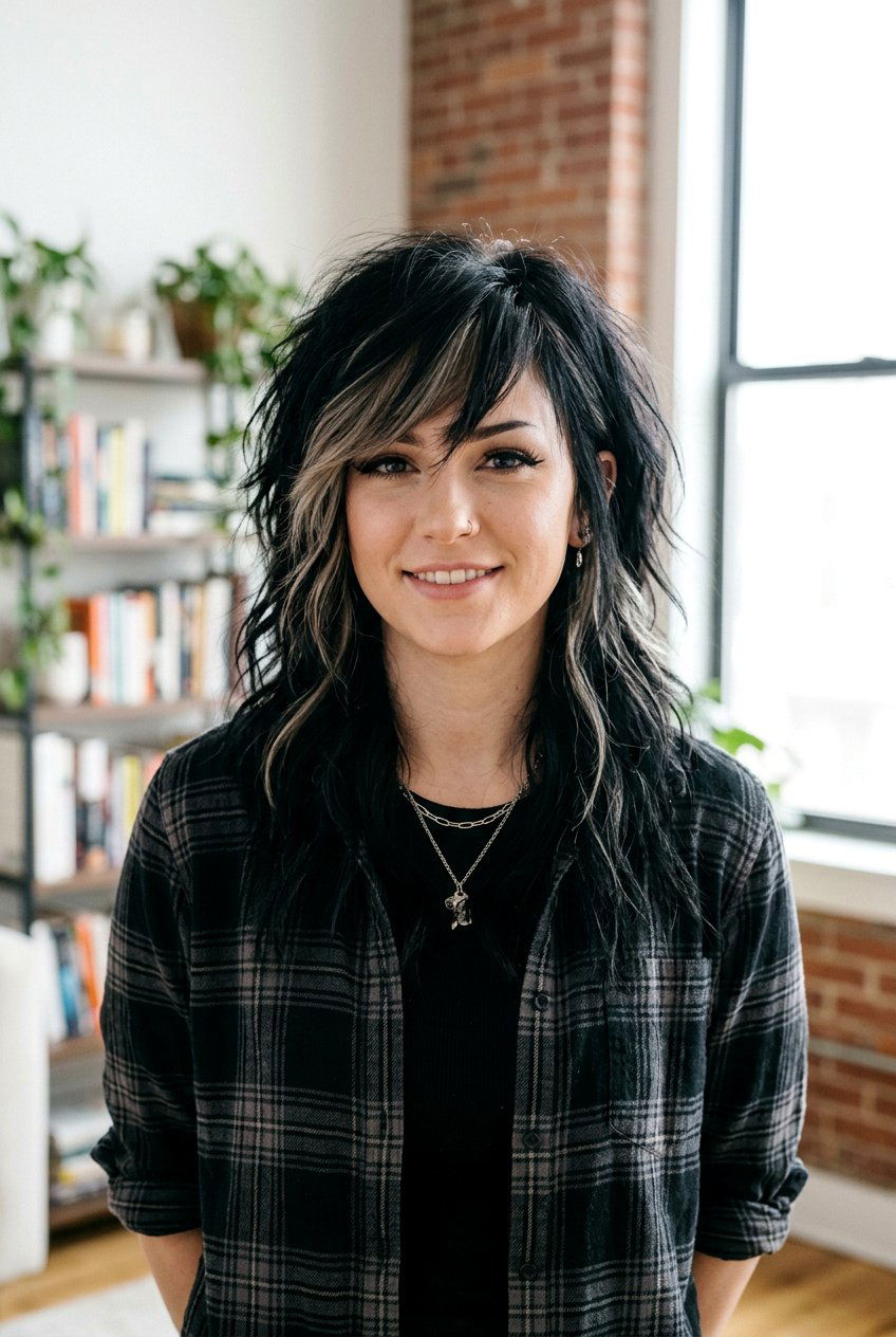 Messy Bangs Emo Shag - 20 emo shag haircut women - 20 emo shag haircut women