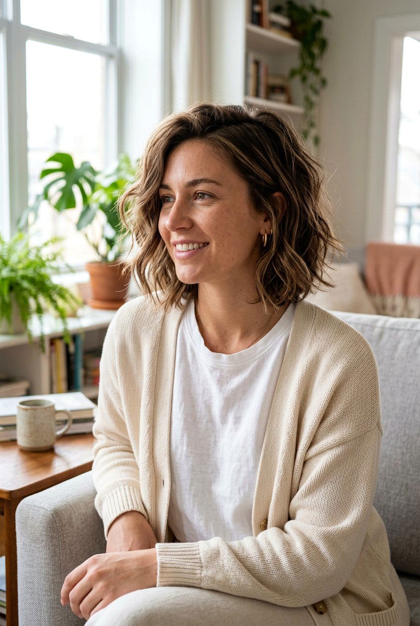 Messy Bob With Light Brown Highlights - 20 highlights for bob haircut - 20 highlights for bob haircut