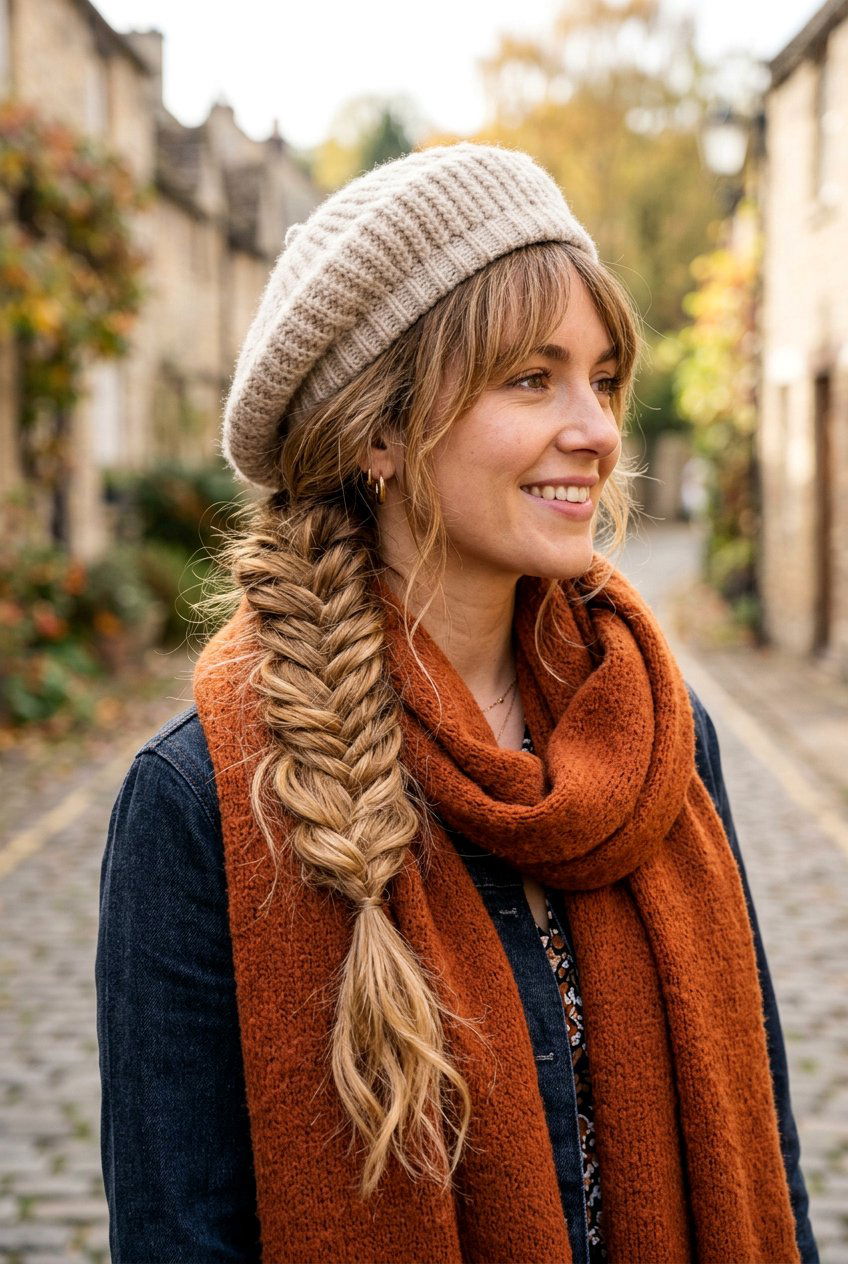 Messy Boho Braid - 20 light academia braid hairstyle - 20 light academia braid hairstyle