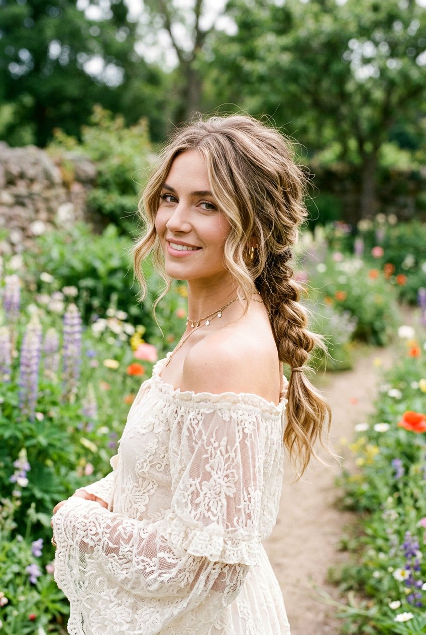 Messy Boho Braided Ponytail - 20 braided ponytail for wedding guest - 20 braided ponytail for wedding guest