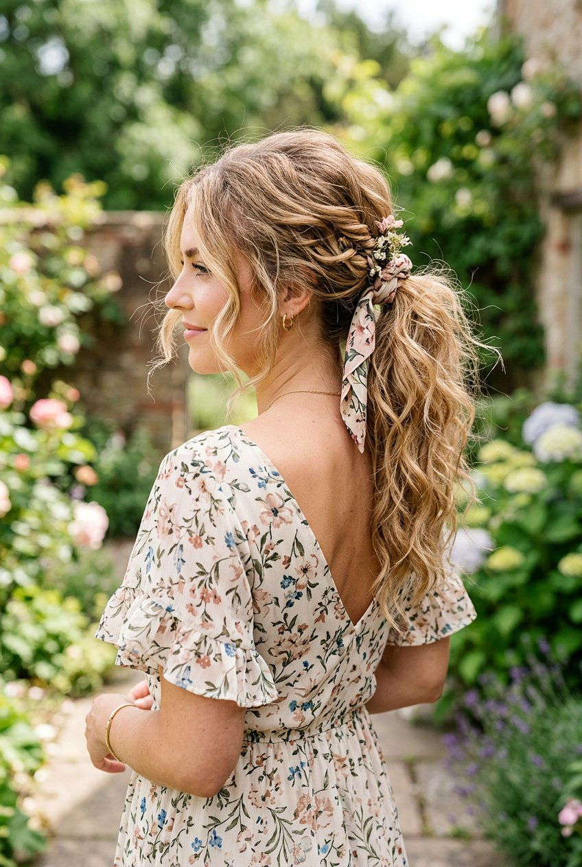 Messy Boho Ponytail For Engagement Photos - 20 engagement photo ponytail hairstyle - 20 engagement photo ponytail hairstyle
