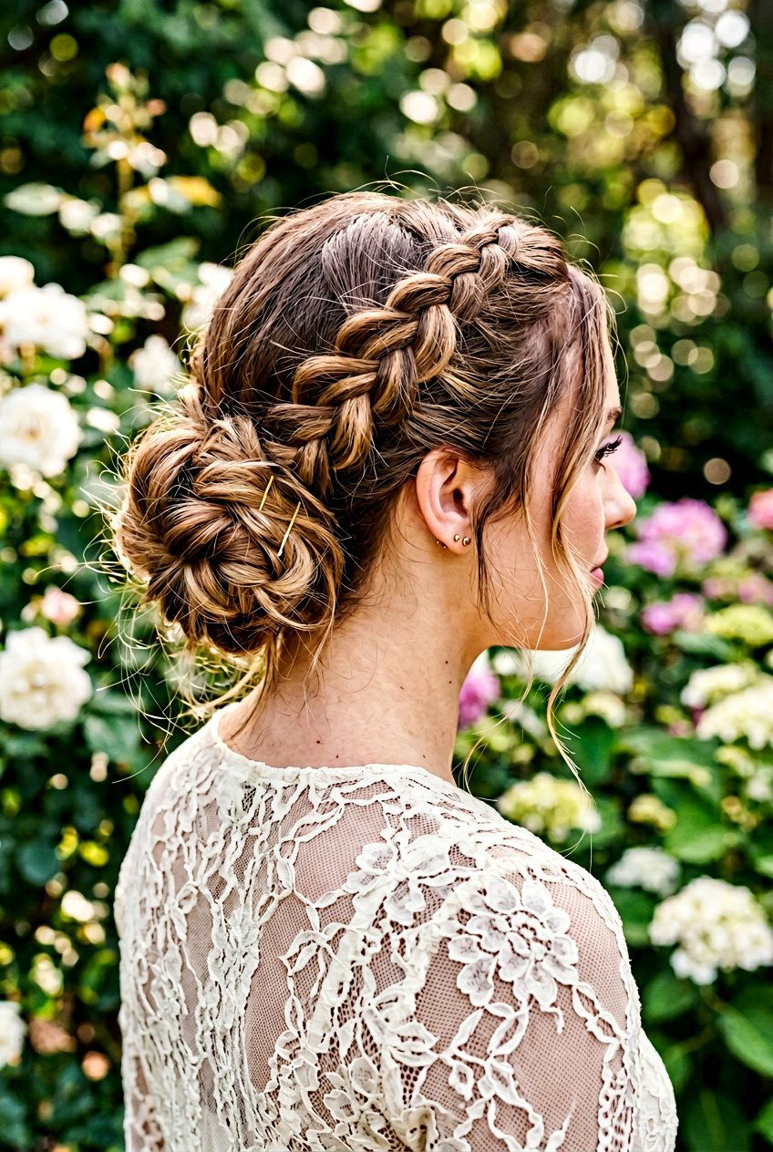 Messy Braid Bun - 20 recital hairstyle with braid bun - 20 recital hairstyle with braid bun