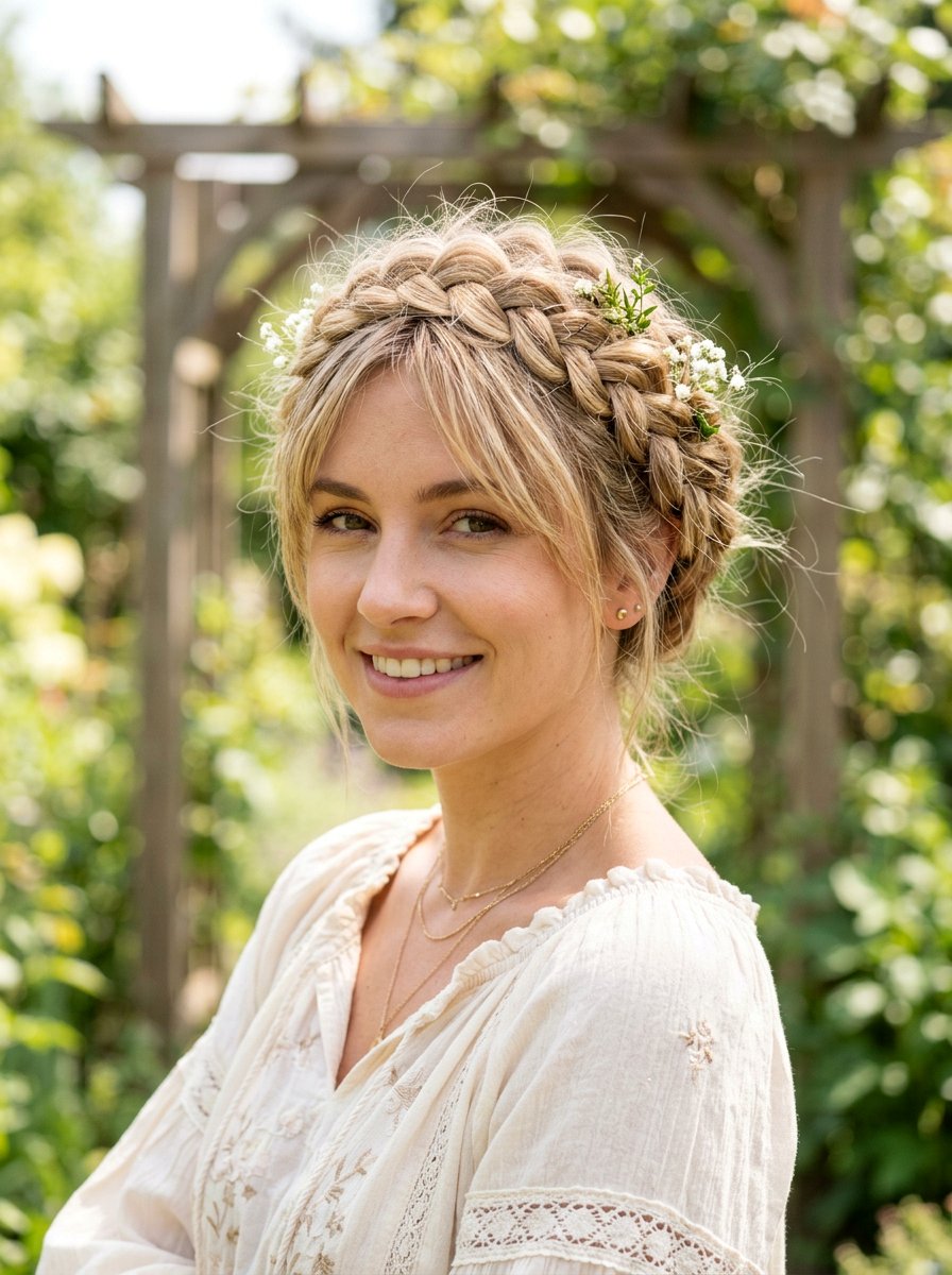 Messy Braid Crown - 20 windy day braid hairstyle - 20 windy day braid hairstyle