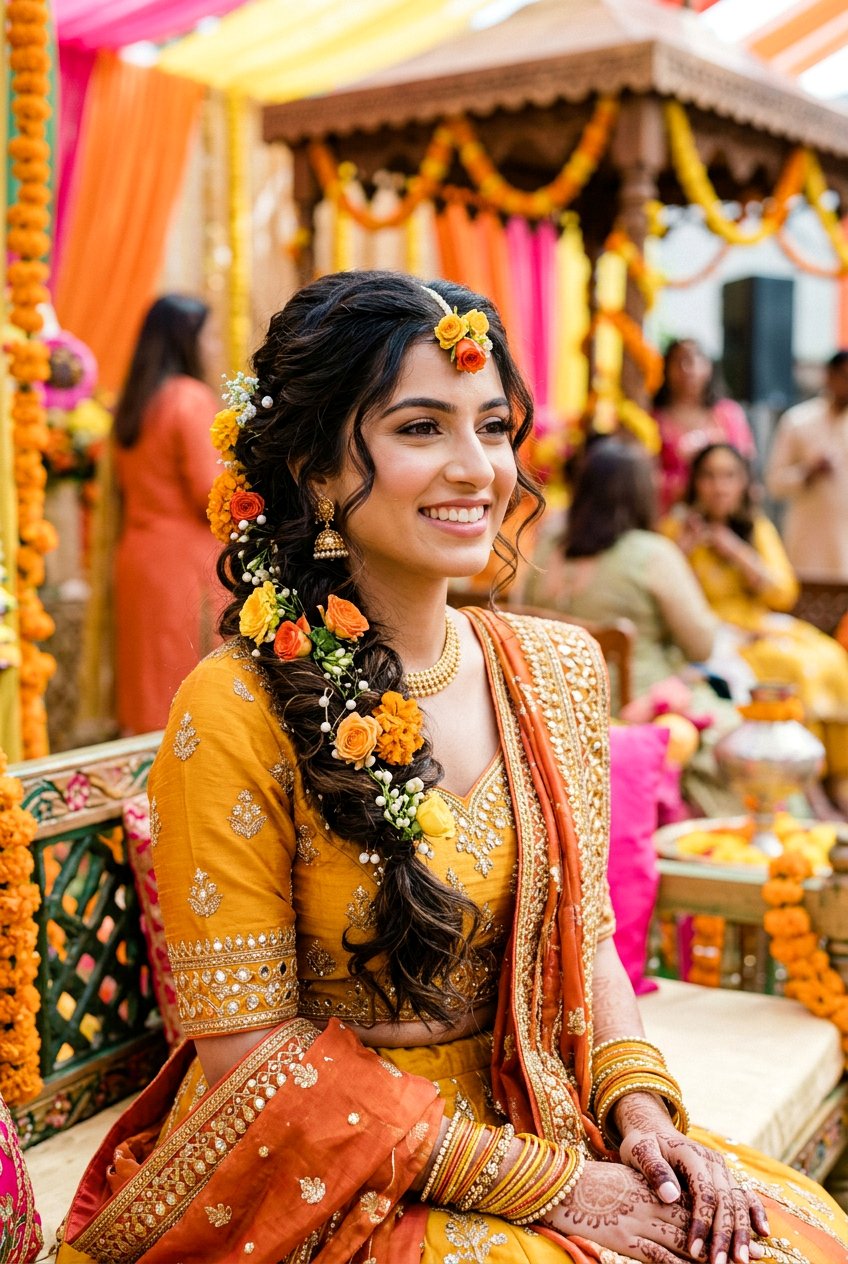 Messy Braid Mayun Hairstyles For Bride - 20 mayun hairstyles for bride - 20 mayun hairstyles for bride