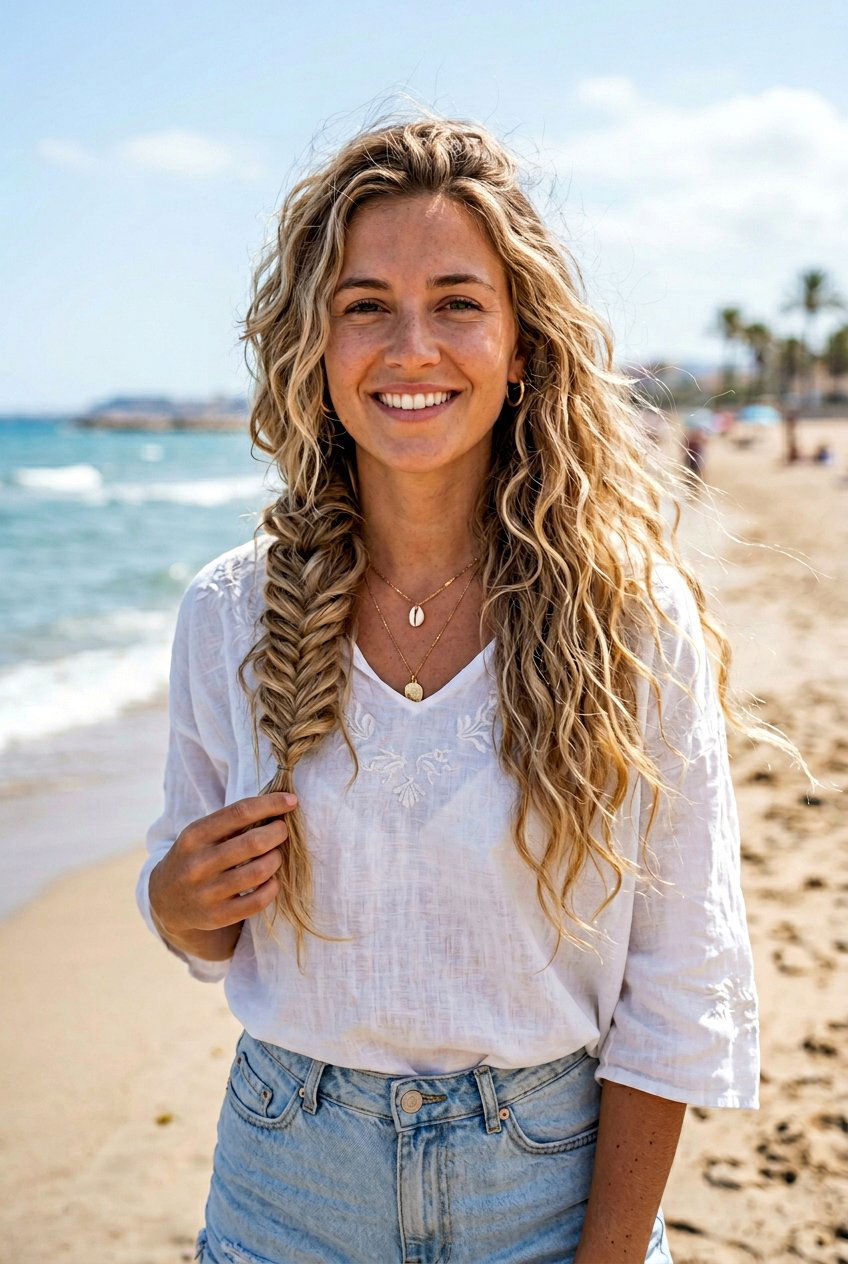 Messy Braided Beach Hair - 20 messy braid hairstyles - 20 messy braid hairstyles