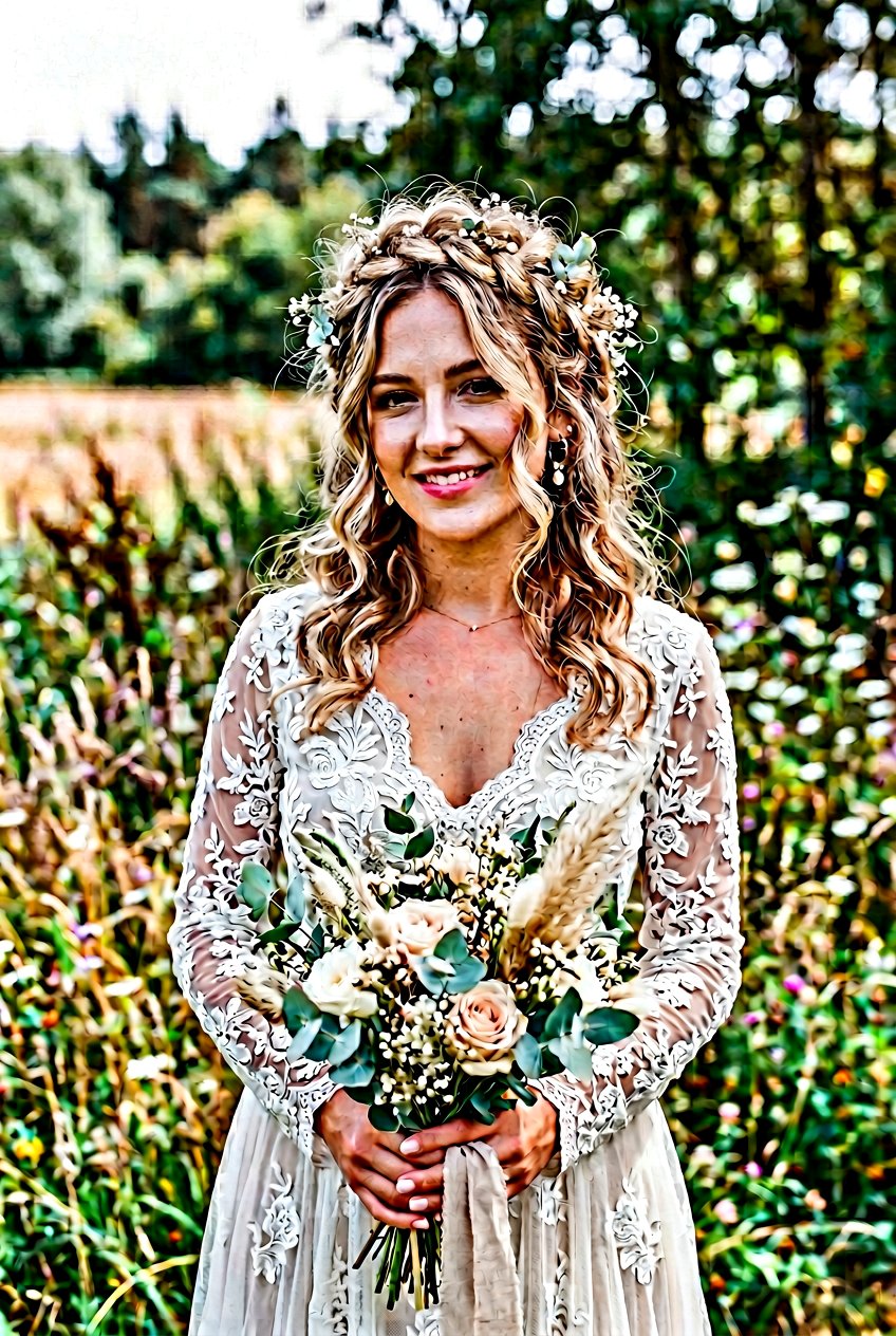 Messy Braided Crown For Rustic Brides - 20 braided crown for brides - 20 braided crown for brides
